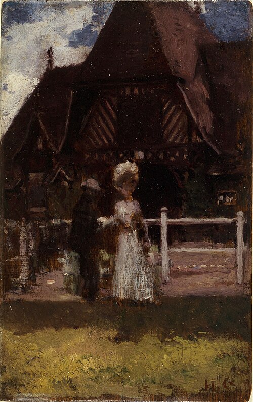 Étude pour un tableau non identifié, montrant l'hippodrome de Deauville, 1905, Henri Gervex
