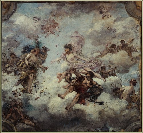 La France accueillant l'Abondance, projet de plafond pour le palais de l'Élysée, 1907, Henri Gervex