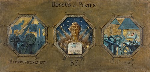 Esquisse pour la salle des mariages de la mairie du 19ème arrondissement : L'Approvisionnement, le v, 1880, Henri Gervex