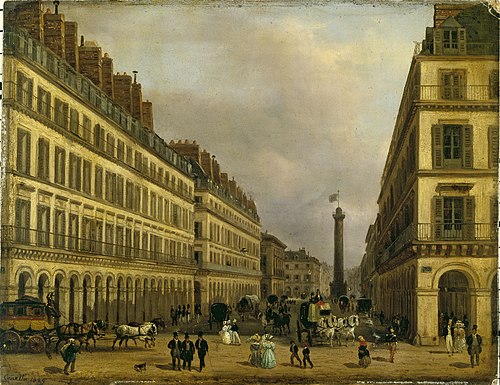La rue de Castiglione, 1829, Giuseppe Canella