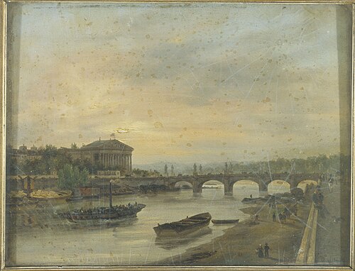 Le Palais Bourbon et le Pont Louis-XVI (pont de la Concorde), 1826, Giuseppe Canella