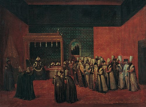 Sultan Ahmet III Receiving a European Ambassador, 1750, Jean-Baptiste van Mour