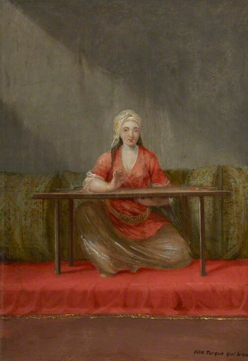 Fille Turque qui brode, 1750, Jean-Baptiste van Mour