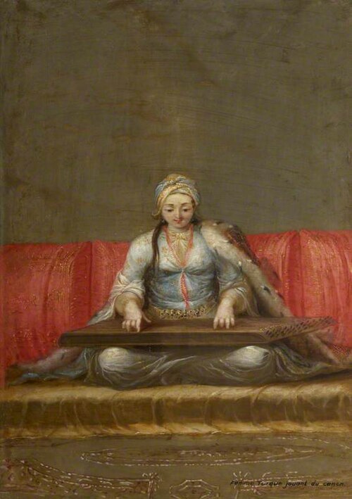 Femme Turque jouant du canon, 1750, Jean-Baptiste van Mour