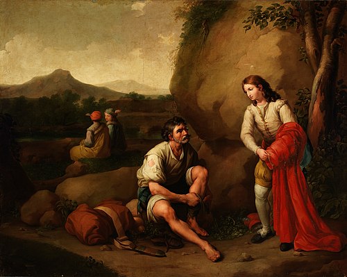 San Francisco dando su capa a un pobre, 1787, Zacarías González Velázquez