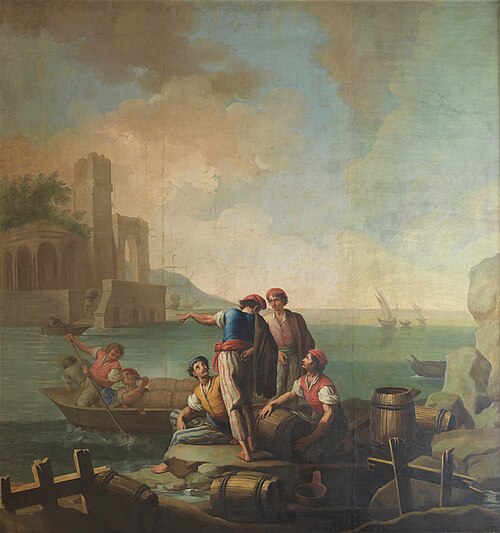 Pescadores junto a un puerto, 1785, Zacarías González Velázquez