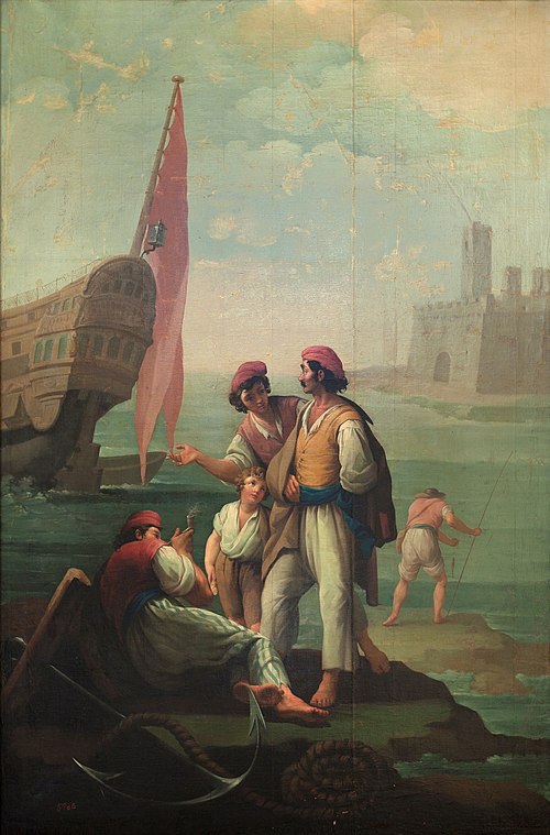 Cuatro marineros y un niño, 1785, Zacarías González Velázquez