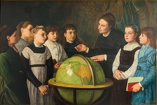 La leçon de géographie, 1874, Alphonse Legros