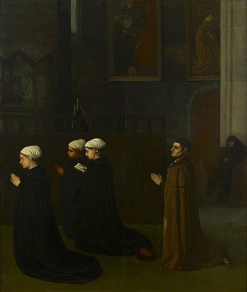 Interior of a Church with kneeling Figures, 1867, Alphonse Legros