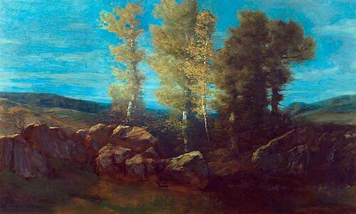 Landscape with a Stream and Hills, 1882, Alphonse Legros