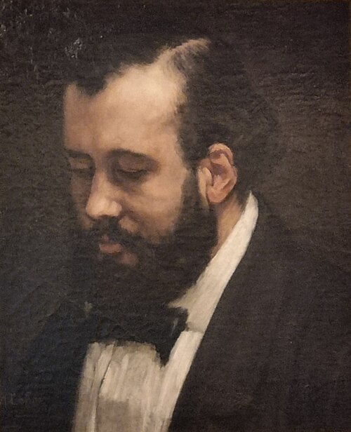 Etude de tête d'homme, portrait présumé de Zacharie Astruc, 1862, Alphonse Legros