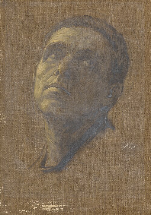 Head of a Man with Upturned Eyes, , Alphonse Legros