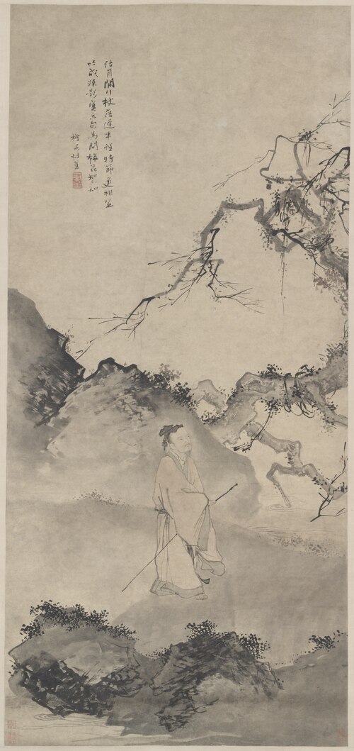 The Poet Lin Bu Wandering in the Moonlight, 1476, Du Jin