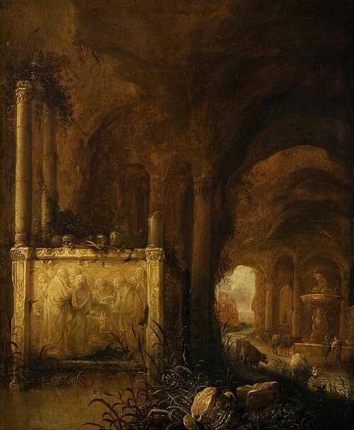 A Tomb in a Grotto, 1641, Abraham van Cuylenborch
