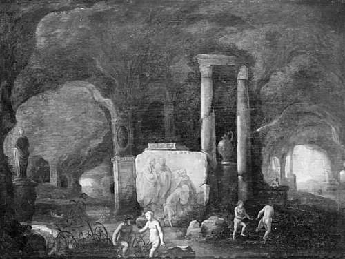 Grotto with Bathing Nymphs, 1645, Abraham van Cuylenborch