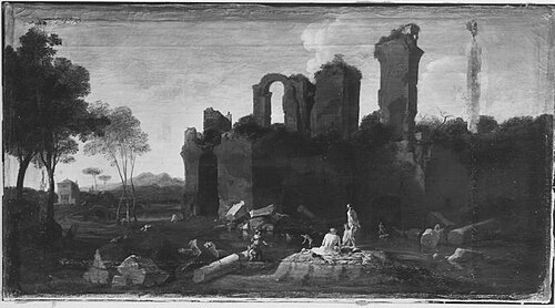 Ideallandschaft mit Badenden (?), 1639, Abraham van Cuylenborch