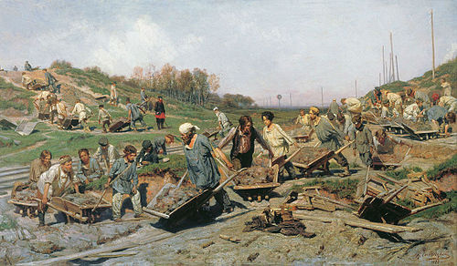 Travaux de réparation sur une ligne de chemin de fer, 1874, Constantin Savitski