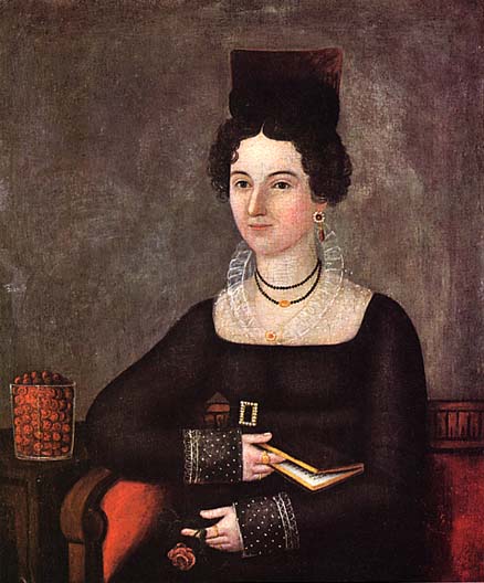 Young Lady on a Red Sofa, 1810, Joshua Johnson