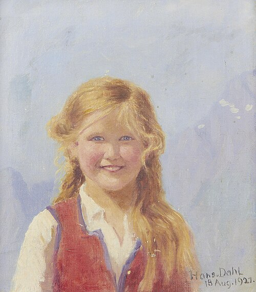 Portrait of a young girl, believed to be Eline Wiese, 1921, Hans Dahl