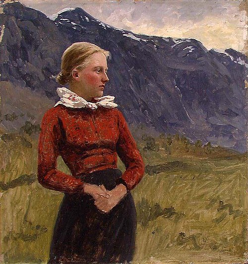 Jente fra Olden, 1890, Hans Dahl