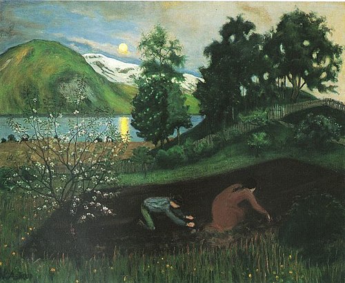 Spring night in the garden, 1909, Nikolaï Astrup