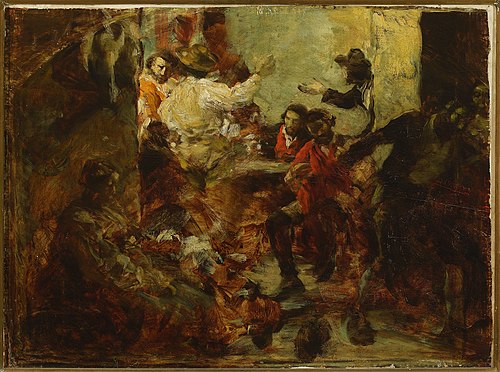 Tavern in Rome, sketch, 1874, Aleksander Gierymski
