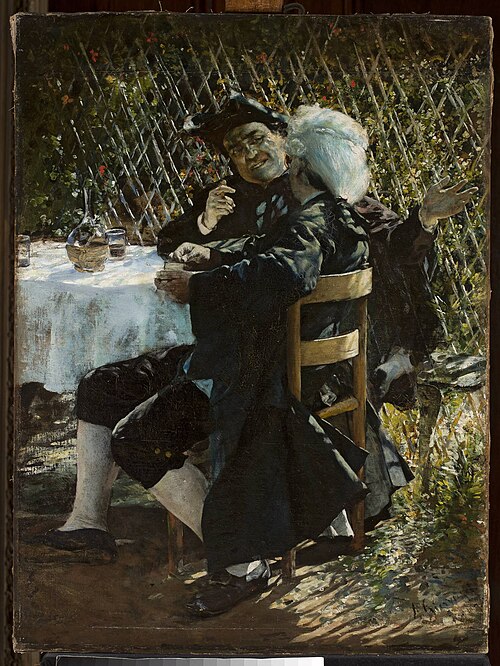 Priest in conversation with a man in a frock coat, , Aleksander Gierymski