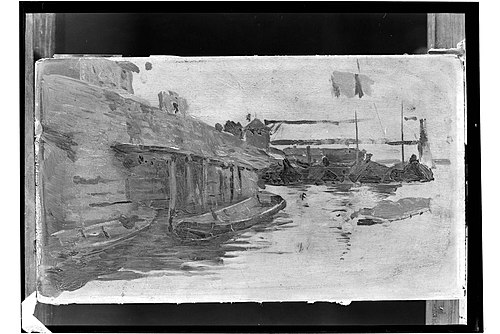 Sand workers, sketch, 1886, Aleksander Gierymski