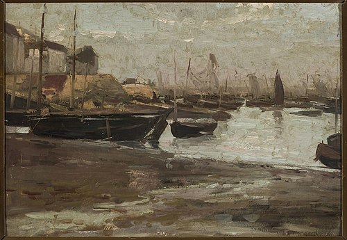 Fishing port, sketch, 1890, Aleksander Gierymski