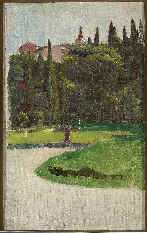 Villa d'Este in Tivoli, sketch, , Aleksander Gierymski