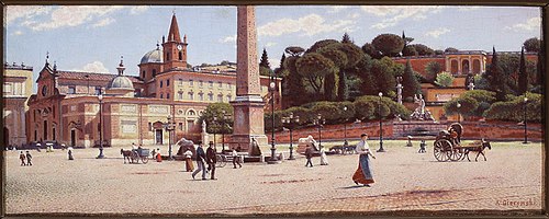 Piazza del Popolo in Rome, , Aleksander Gierymski