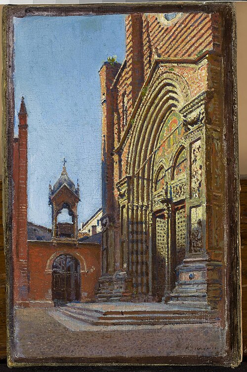 Portal of the church of St. Anastasia in Verona, 1900, Aleksander Gierymski
