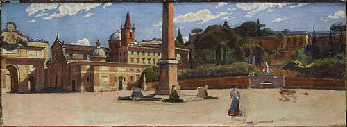 Piazza del Popolo in Rome, 1900, Aleksander Gierymski