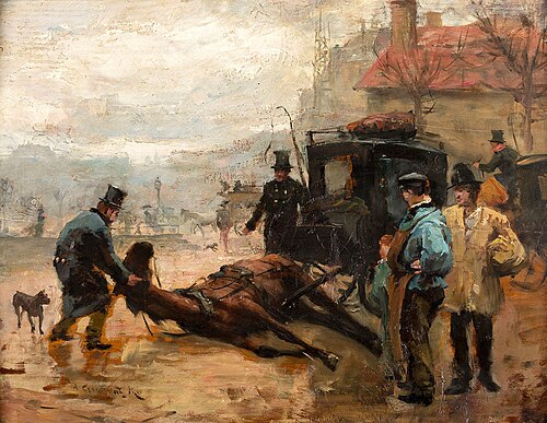 Scena uliczna w Paryżu, 1892, Aleksander Gierymski