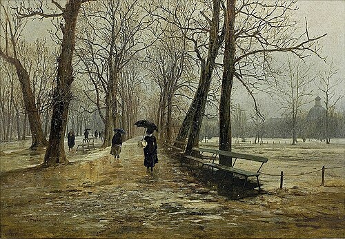 The Saxon Garden in Warsaw, 1887, Aleksander Gierymski