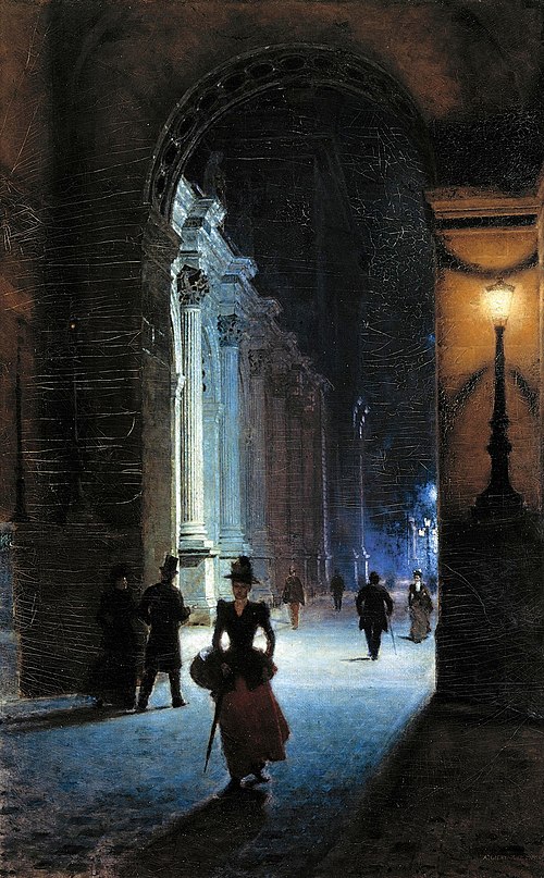 Louvre at night, 1892, Aleksander Gierymski