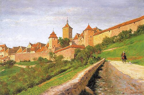 Walls of Rothenburg, 1895, Aleksander Gierymski