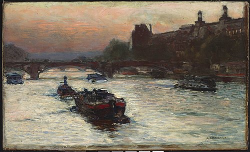 Evening by the River Seine, study, 1892, Aleksander Gierymski