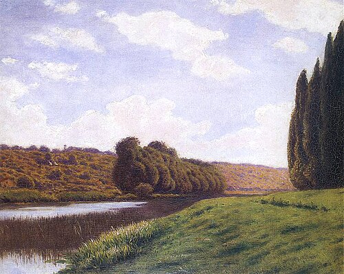 Italian landscape with cypresses., 1900, Aleksander Gierymski