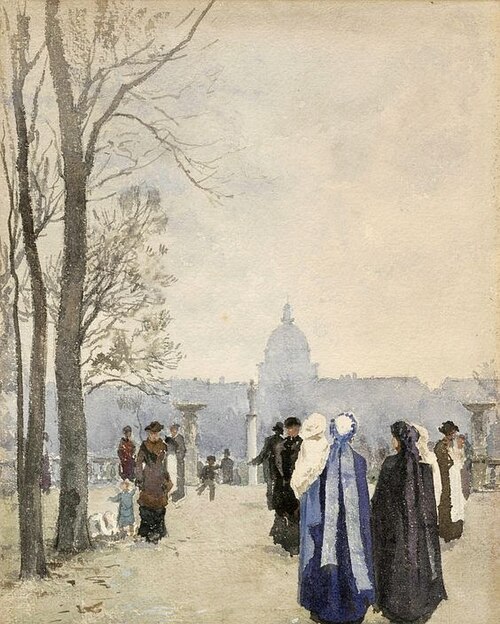 Stroll in the park., 1891, Aleksander Gierymski