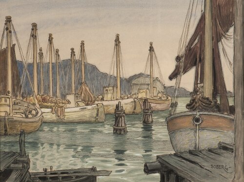 Hamnbild., , Ferdinand Boberg