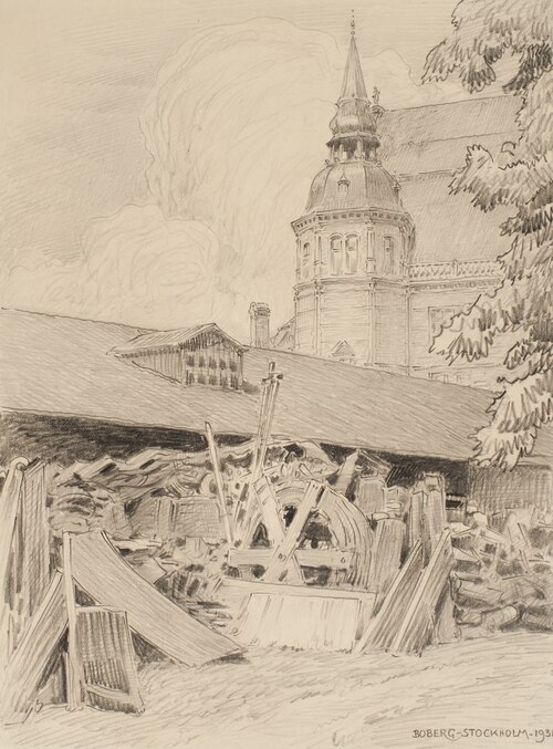 Skrothögen på Galärvarvet i Stockholm., 1931, Ferdinand Boberg