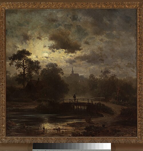 Landscape by moonlight, 1852, Jules Dupré