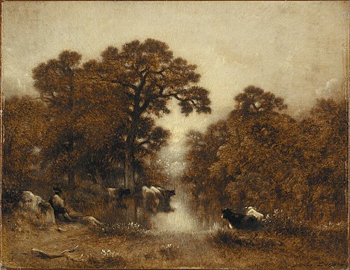 Cows at a Watering Pool, , Jules Dupré