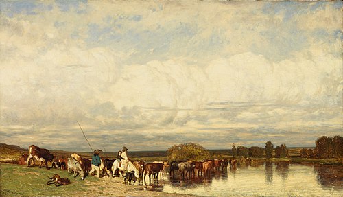 Vaches traversant un gué, 1836, Jules Dupré