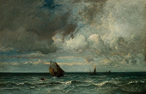 Barges fuyant devant la tempête, 1870, Jules Dupré