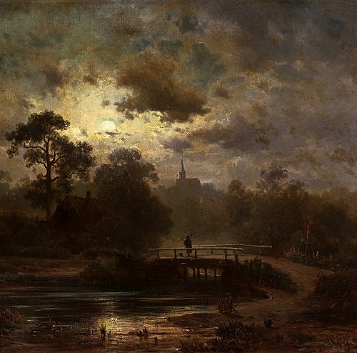Paysage au clair de lune., 1852, Jules Dupré