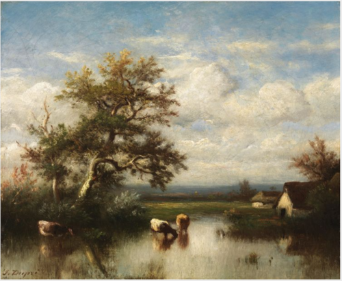 Cows in a Pond, 1852, Jules Dupré