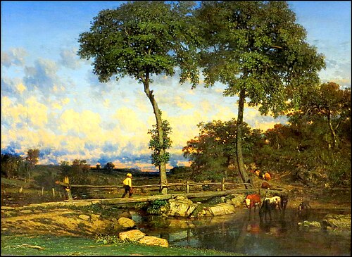 Crossing the Bridge, 1838, Jules Dupré