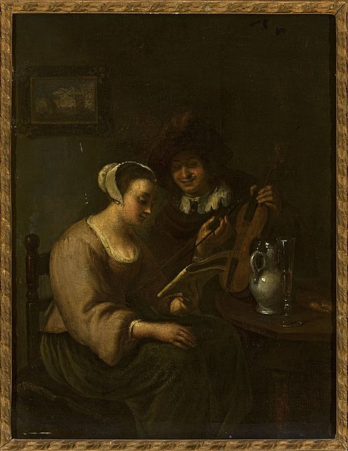 Musical duo with wine, , Frans van Mieris l'Ancien